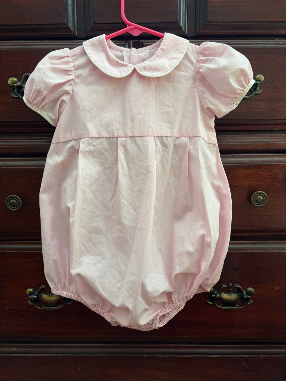 Baby Sen by Remember Nguyen Pink Peter Pan Collar Bubble Romper - 24M NWOT